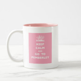 Caneca De Café Em Dois Tons Mantenha a calma e vá a Pemberley
