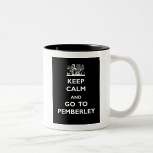 Caneca De Café Em Dois Tons Mantenha a calma e vá a Pemberley