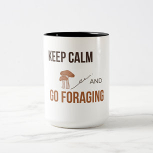 Caneca De Café Em Dois Tons Mantenha a Calma e Vá Procurar Cogumelos Caça-Cogu