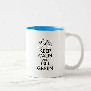 Caneca De Café Em Dois Tons Mantenha a calma e vá verde