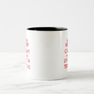Caneca De Café Em Dois Tons Mantenha a calma e viva em Texas
