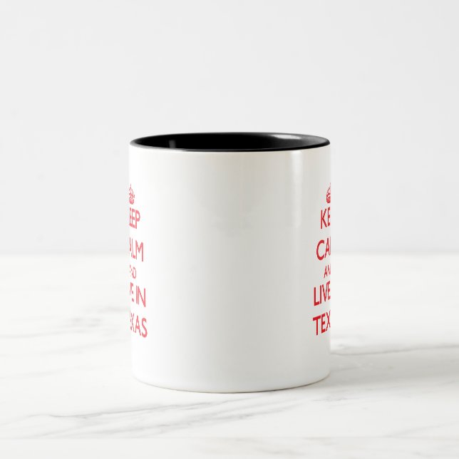 Caneca De Café Em Dois Tons Mantenha a calma e viva em Texas (Centro)