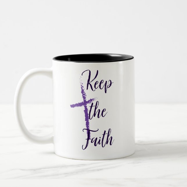 Caneca De Café Em Dois Tons Mantenha a fé (Esquerda)