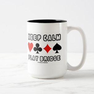 Caneca De Café Em Dois Tons Mantenha a ponte calma do jogo (quatro ternos do