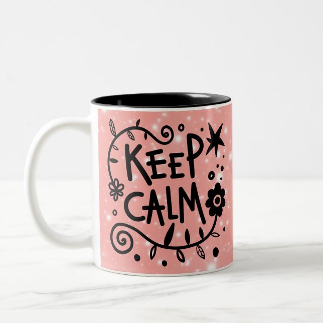 Caneca De Café Em Dois Tons Mantenha calma (Esquerda)