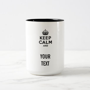 Caneca De Café Em Dois Tons Mantenha calma com o seu texto