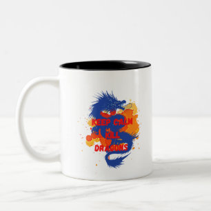 Caneca De Café Em Dois Tons Mantenha calma, dragões matares