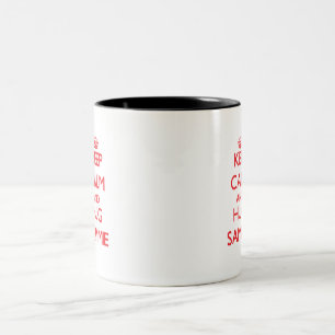 Caneca De Café Em Dois Tons Mantenha calmo e ABRAÇO Sammie