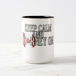 Caneca De Café Em Dois Tons Mantenha Calmo e Carney Em Frente