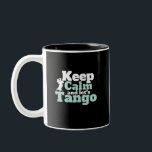Caneca De Café Em Dois Tons Mantenha Calmo Vamos Tango Funny Ballroom Dance<br><div class="desc">Fique calma e Vamos Tango. Design de dança de salão engraçada para aqueles que adoram dançar ao som da música com seu parceiro. Legal e simples mercadoria para dançarina de Tango profissional. Perfeito para celebrar o baile no Dia Nacional da Dança. presente de Natal e excelente para família e amigos....</div>