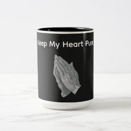 Caneca De Café Em Dois Tons Mantenha Meu Coração Puro