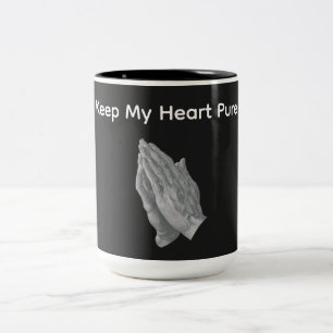 Caneca De Café Em Dois Tons Mantenha Meu Coração Puro