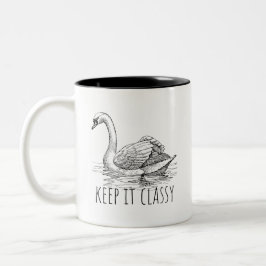 Caneca De Café Em Dois Tons Mantenha-se Elegante Cisne Elegante