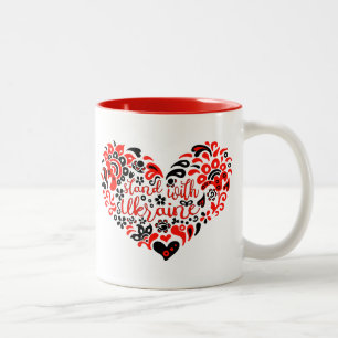 Caneca De Café Em Dois Tons Mantenha-se firme com a Ucrânia, com as letras e o