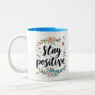 Caneca De Café Em Dois Tons Mantenha-se positivo