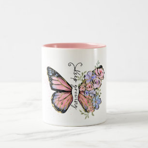 Caneca De Café Em Dois Tons Manter Cotação de Flor Selvagem Crescente