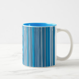 Caneca De Café Em Dois Tons Many multi colored stripes em the blue…