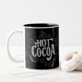 Caneca De Café Em Dois Tons Mão de Cacau quente - Contorno