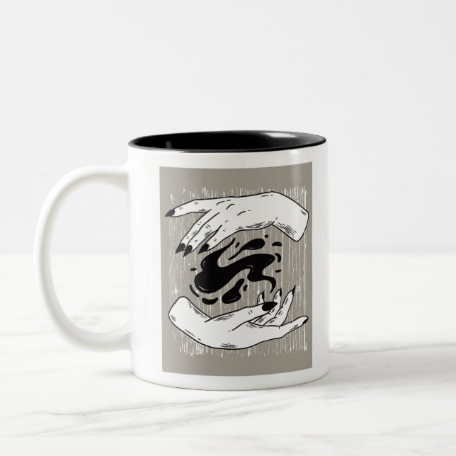 Caneca De Café Em Dois Tons Mãos Bruxas (Esquerda)