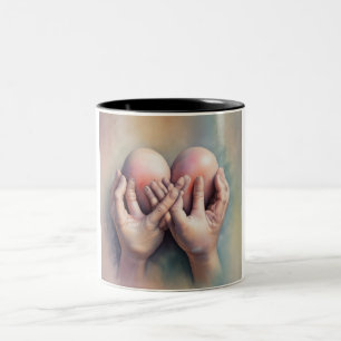 Caneca De Café Em Dois Tons Mãos curáveis: Sip com compaixão
