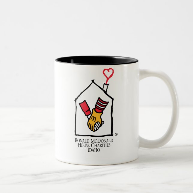 Caneca De Café Em Dois Tons Mãos de Ronald McDonald (Direita)