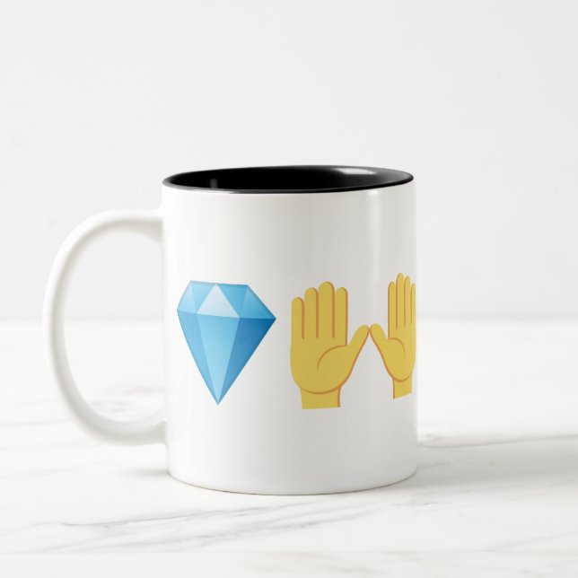 Caneca De Café Em Dois Tons Mãos Diamantes (Esquerda)
