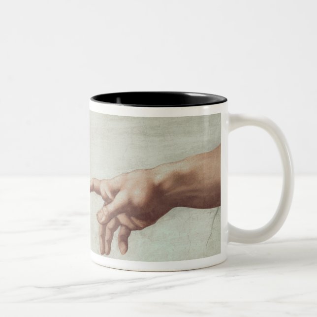 Caneca De Café Em Dois Tons Mãos do deus e do Adam (Direita)