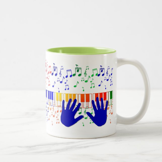 Caneca De Café Em Dois Tons Mãos Musicais (Direita)