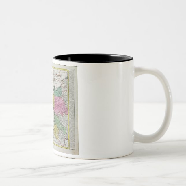 Caneca De Café Em Dois Tons Mapa alemão que mostra ataques navais ingleses no (Direita)