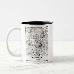 Caneca De Café Em Dois Tons Mapa Atlanta