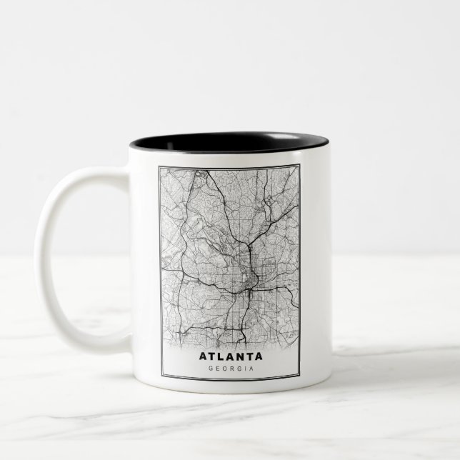 Caneca De Café Em Dois Tons Mapa Atlanta (Esquerda)