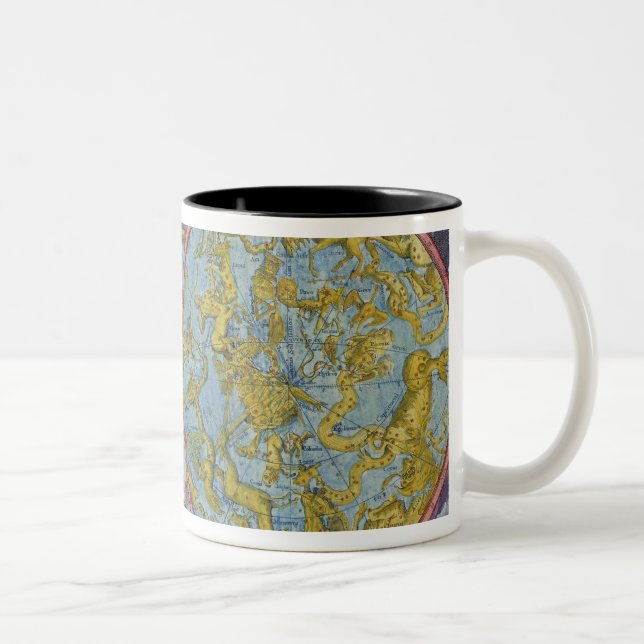 Caneca De Café Em Dois Tons Mapa celestial dos planetas (Direita)