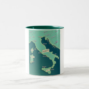 Caneca De Café Em Dois Tons Mapa Clássico Da Itália