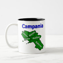 Mapa da Campânia com Províncias