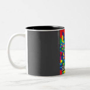 Caneca De Café Em Dois Tons Mapa da cidade de San Antonio - Pop de arte colori