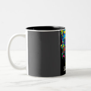 Caneca De Café Em Dois Tons Mapa da cidade de San Diego - Impresso colorido de