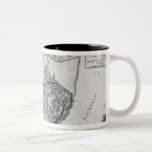 Caneca De Café Em Dois Tons Mapa da cidade e dos arrabaldes de Quebeque