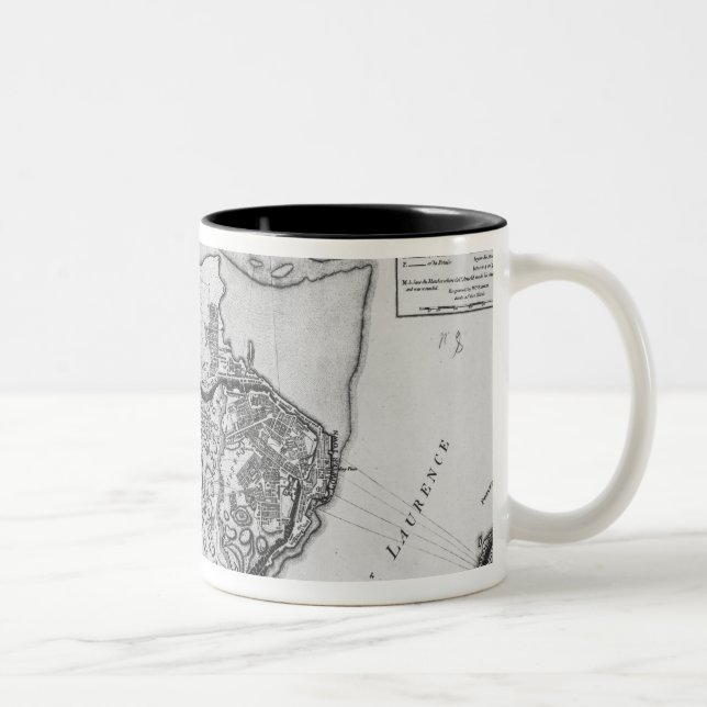 Caneca De Café Em Dois Tons Mapa da cidade e dos arrabaldes de Quebeque (Direita)