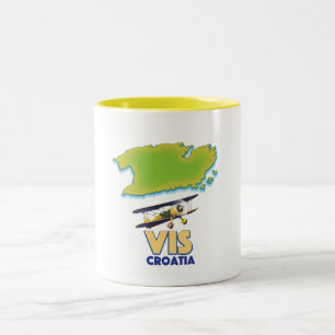 Caneca De Café Em Dois Tons Mapa da Croácia Vis