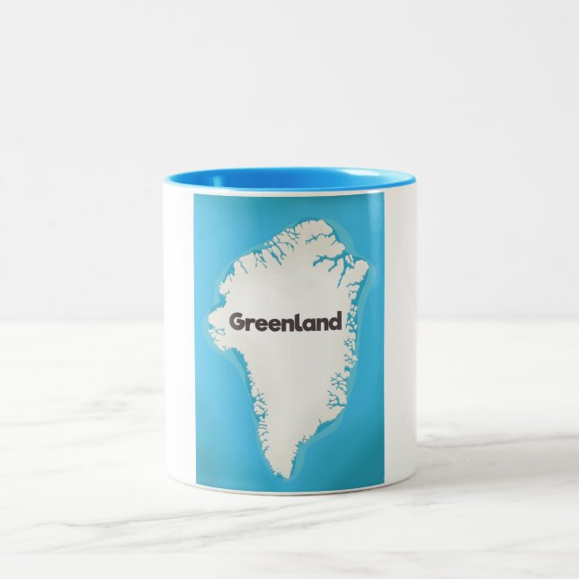 Caneca De Café Em Dois Tons Mapa da Gronelândia (Centro)