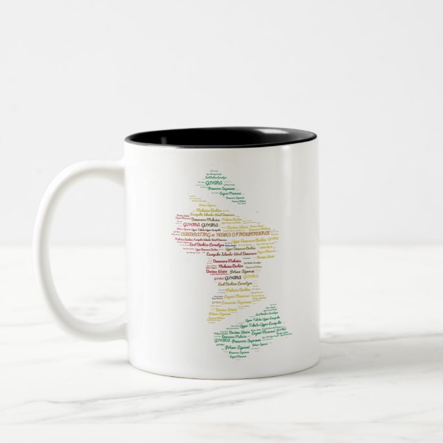 Caneca De Café Em Dois Tons Mapa da Guiana com Distritos (Esquerda)