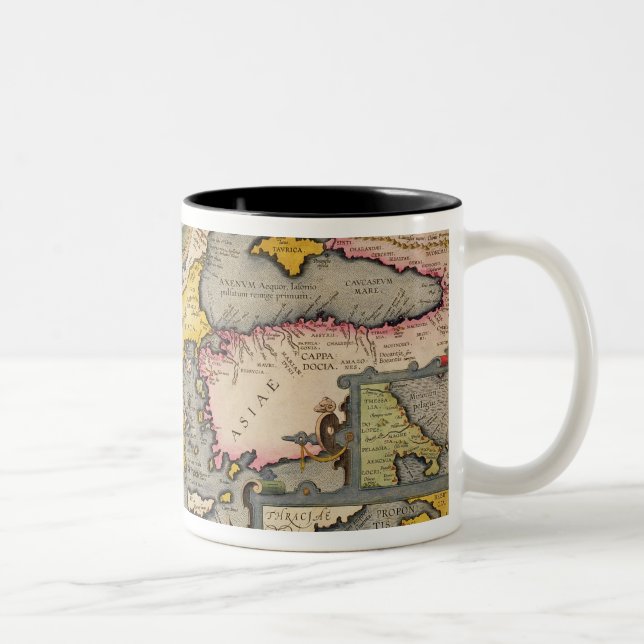 Caneca De Café Em Dois Tons Mapa da viagem dos Argonauts (Direita)