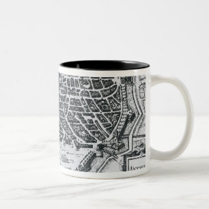 Caneca De Café Em Dois Tons Mapa de Antuérpia, 1598