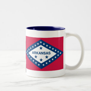 Caneca De Café Em Dois Tons Mapa de Arkansas e bandeira do estado