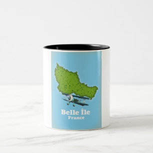 Caneca De Café Em Dois Tons Mapa de Belle Île France