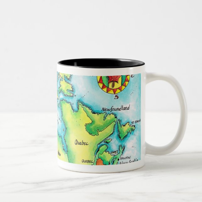 Caneca De Café Em Dois Tons Mapa de Canadá (Direita)