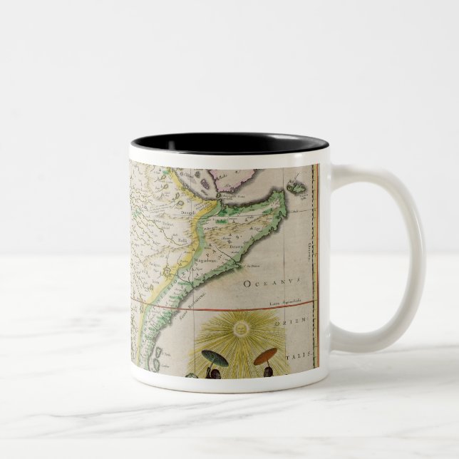 Caneca De Café Em Dois Tons Mapa de Etiópia que mostra cinco estados africanos (Direita)