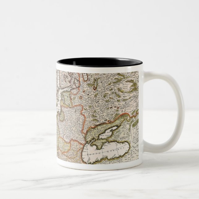 Caneca De Café Em Dois Tons Mapa de Europa 4 (Direita)
