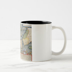 Caneca De Café Em Dois Tons Mapa de Europa do Norte, 'de Civitates Orbis Terr