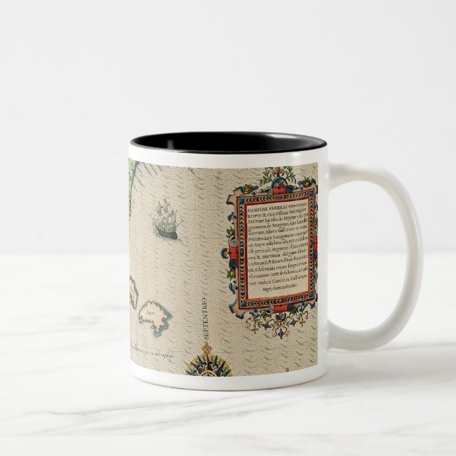 Caneca De Café Em Dois Tons Mapa de Florida, 'de Narratio Brevis (Direita)